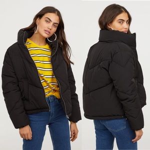 h&m black padded jacket